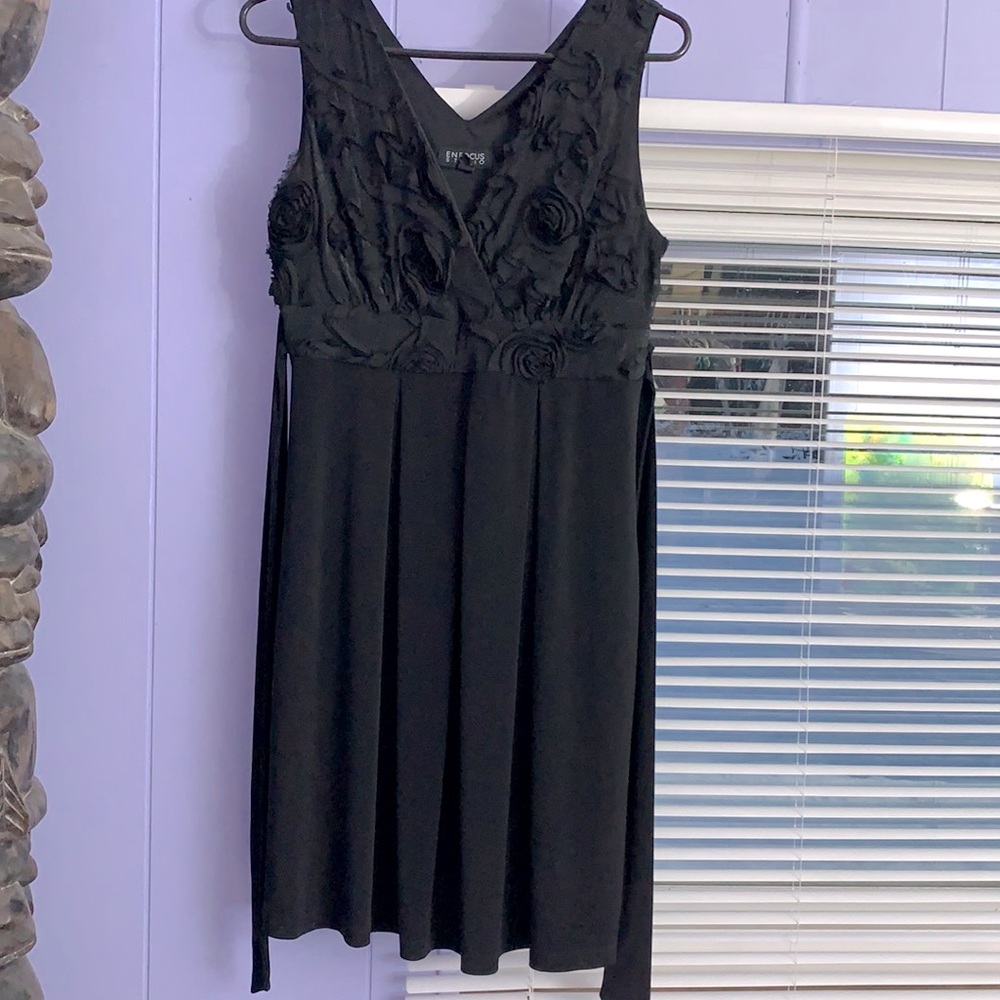 Flower pattern little black dress